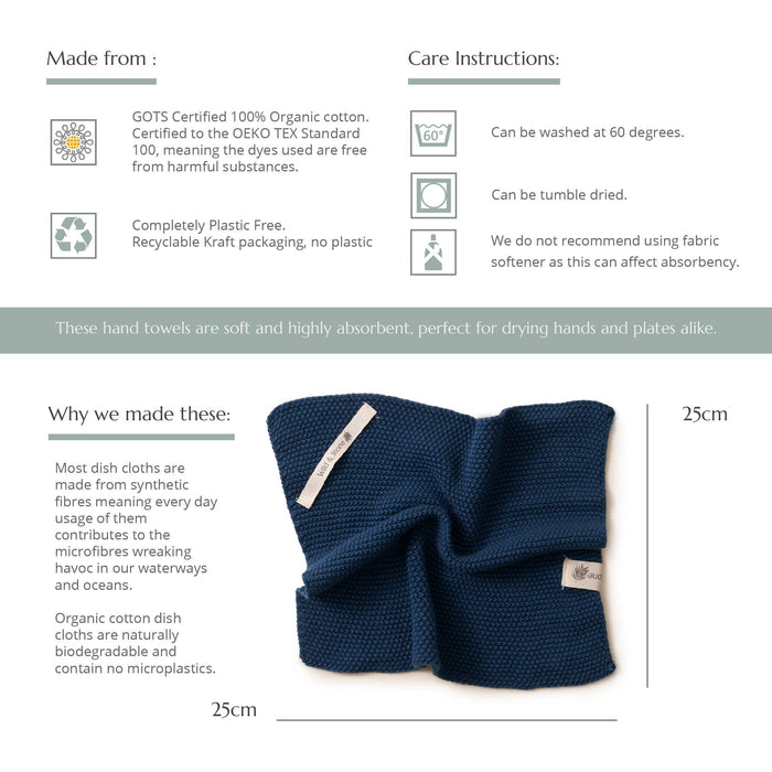 Organic Cotton Dish Cloth - Dark Grey