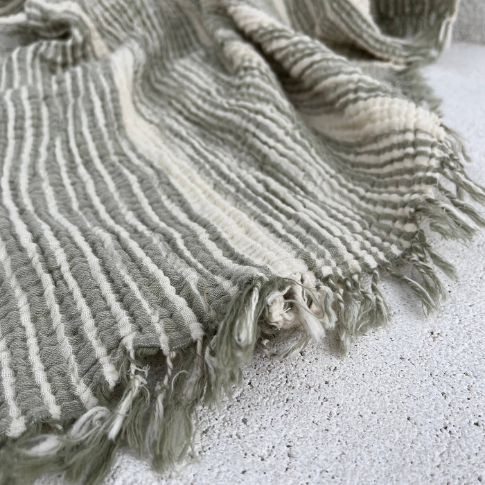 Muslin Cotton Throw - Sage Green