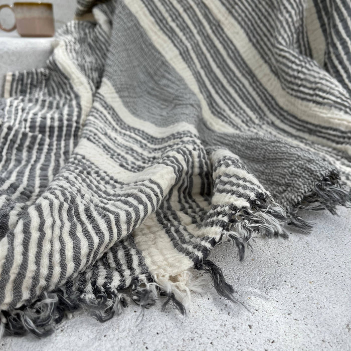 Muslin Cotton Throw - Grey