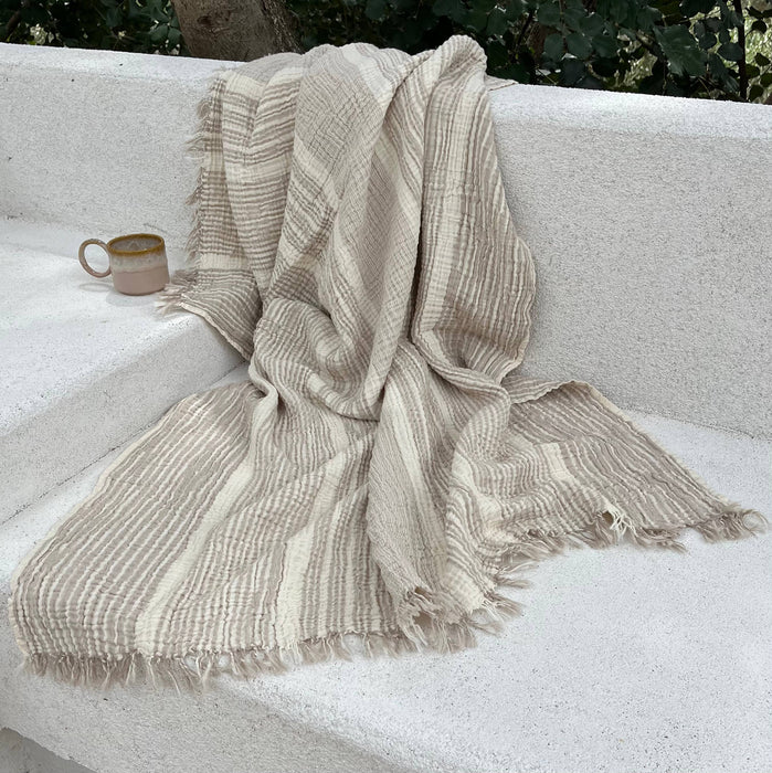 Muslin Cotton Throw - Beige
