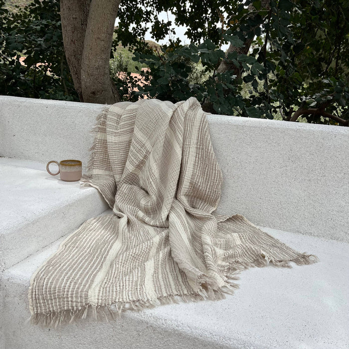 Muslin Cotton Throw - Beige