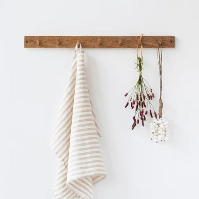 Linen Tea Towel - Natural Stripe