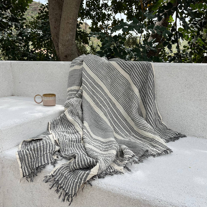 Muslin Cotton Throw - Grey