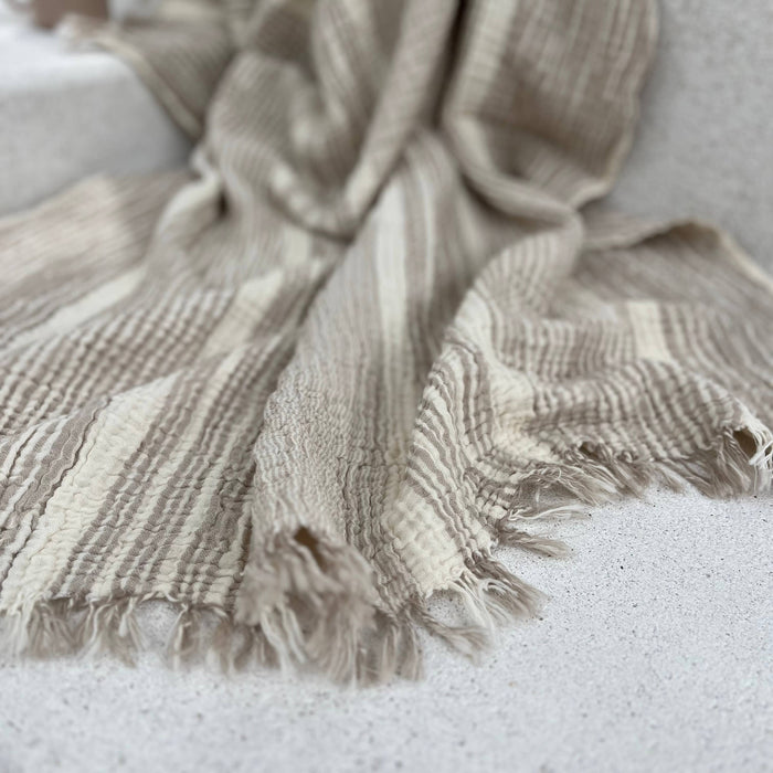 Muslin Cotton Throw - Beige