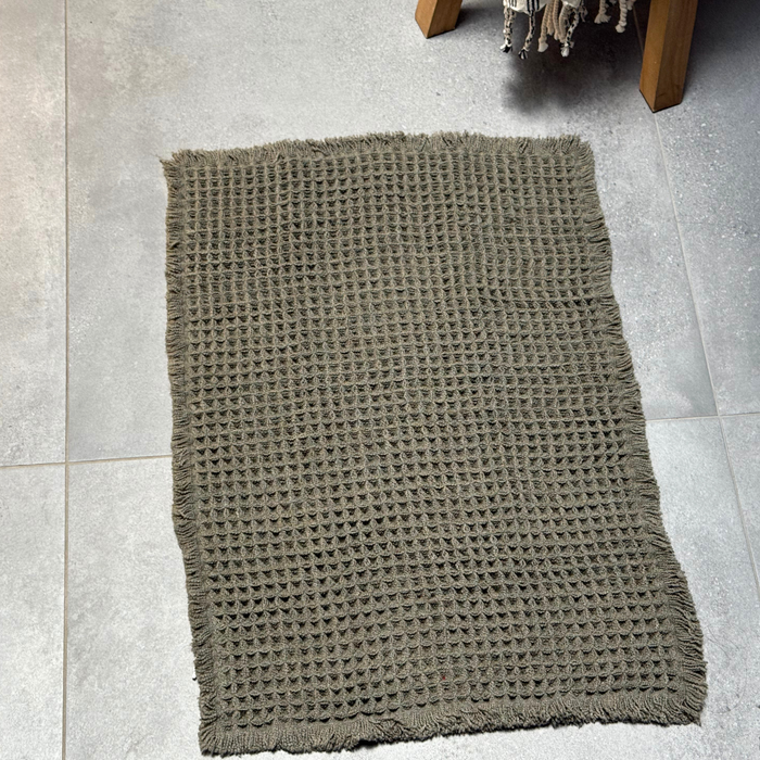 Waffle Non Slip Bath Mat - Olive